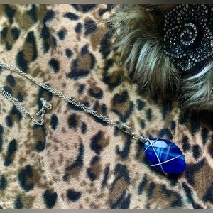 💎Cadena con dije de piedra natural  lápiz lazuli 💎#AVY